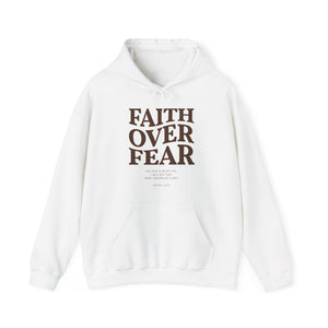 FAITH OVER FEAR Hoodie Psalm 118:6, Christian Bible Verse Gildan 18500 Hooded Sweatshirt, Unisex Faith Based Apparel & Gift, Hoodie Gifts
