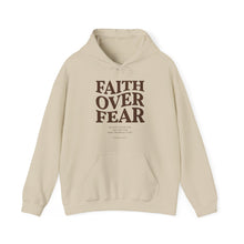Load image into Gallery viewer, FAITH OVER FEAR Hoodie Psalm 118:6, Christian Bible Verse Gildan 18500 Hooded Sweatshirt, Unisex Faith Based Apparel &amp; Gift, Hoodie Gifts
