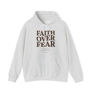 FAITH OVER FEAR Hoodie Psalm 118:6, Christian Bible Verse Gildan 18500 Hooded Sweatshirt, Unisex Faith Based Apparel & Gift, Hoodie Gifts