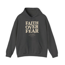 Load image into Gallery viewer, FAITH OVER FEAR Hoodie Psalm 118:6, Christian Bible Verse Gildan 18500 Hooded Sweatshirt, Unisex Faith Based Apparel &amp; Gift, Hoodie Gifts
