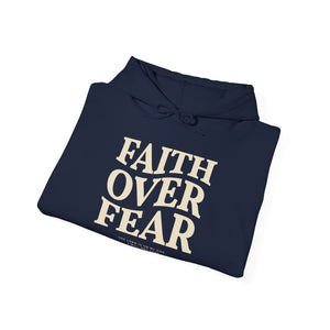 FAITH OVER FEAR Hoodie Psalm 118:6, Christian Bible Verse Gildan 18500 Hooded Sweatshirt, Unisex Faith Based Apparel & Gift, Hoodie Gifts