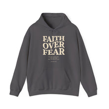 Load image into Gallery viewer, FAITH OVER FEAR Hoodie Psalm 118:6, Christian Bible Verse Gildan 18500 Hooded Sweatshirt, Unisex Faith Based Apparel &amp; Gift, Hoodie Gifts
