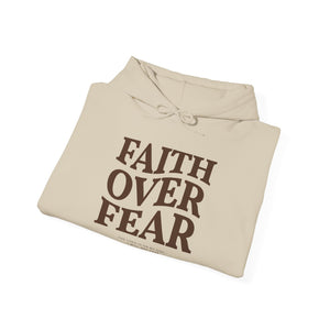 FAITH OVER FEAR Hoodie Psalm 118:6, Christian Bible Verse Gildan 18500 Hooded Sweatshirt, Unisex Faith Based Apparel & Gift, Hoodie Gifts