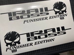 Trail Boss Punisher Decals Stickers fits Silverado Chevrolet Chevy Decal Bedside 4x4 RST vinyl 2