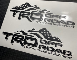 TRD Off Road Decals Mountain Flag American Fit Toyota Tacoma Tundra Truck Stickers Vinyl 2Pcs s