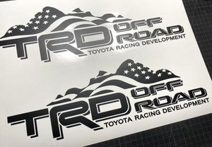 TRD Off Road Decals Mountain Flag American Fit Toyota Tacoma Tundra Truck Stickers Vinyl 2Pcs s