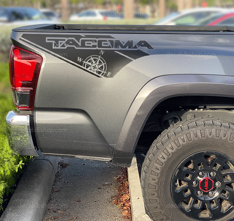 Tacoma Compass Decals 2013-2021 Truck TRD Off Road Sport Toyota Bedside Graphic Vinyl Sticker 2