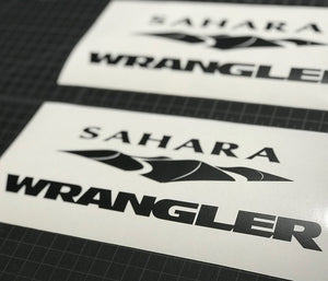 2 Decals Sticker Vinyl fits Jeep Sahara Wrangler Unlimited TJ LJ JK JKU Truck decal Pair - DecalsLB Shop