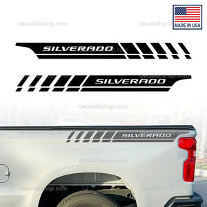 Chevrolet Silverado Bedside Decals X2 Stripes Chevy Truck Graphic Sticker Vinyl - DecalsLB Shop