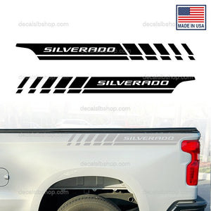 Chevrolet Silverado Bedside Decals X2 Stripes Chevy Truck Graphic Sticker Vinyl - DecalsLB Shop
