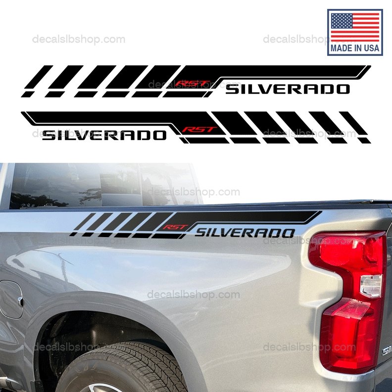 Chevrolet Silverado RST Bedside Decals X2 Stripes Chevy Truck Graphic Stickers Vinyl - DecalsLB Shop