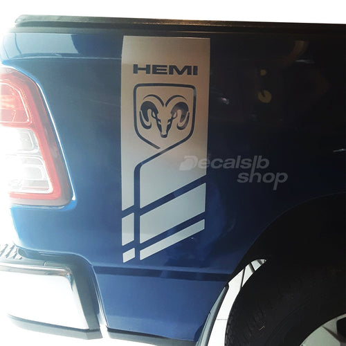 Decals Bedside Fits Dodge HEMI 1500 2500 3500 RAM 4x4 Truck Decal Stickers Vinyl Cut a - DecalsLB Shop