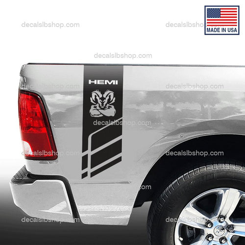 Decals Bedside Fits Dodge Hemi 1500 2500 RAM 3500 4x4 Truck Decal Stickers Vinyl Cut 2 - DecalsLB Shop