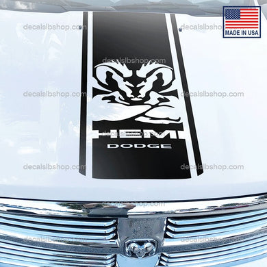 Dodge Hemi Hood Decal Ram 1500 2500 Rebel Mopar Truck Vinyl 1P Sticker - DecalsLB Shop