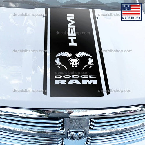Dodge Hemi Ram Hood Decal 1500 2500 Rebel Mopar Truck Vinyl 1 Sticker - DecalsLB Shop