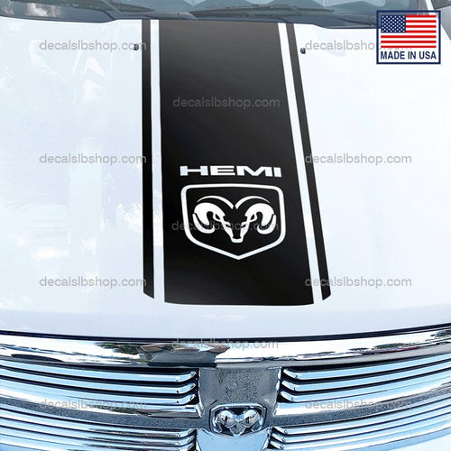 Dodge Hemi Ram Hood Decal 1500 2500 Rebel Mopar Truck Vinyl Sticker - DecalsLB Shop