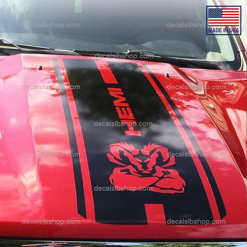 2pcs Dodge HEMI Vinyl Decals Stickers Car Ram 1500 RT HEMI Truck Auto