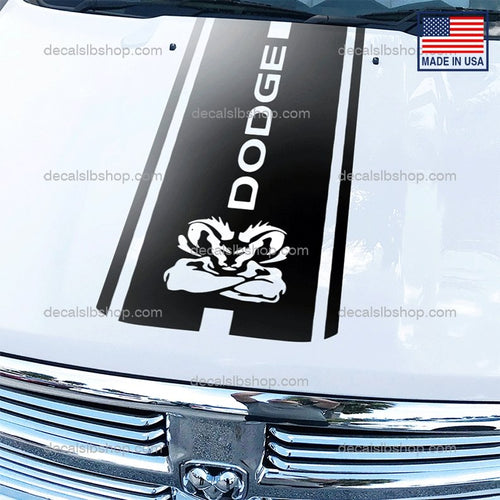Dodge Hood Decal 1500 2500 Hemi Ram Rebel Mopar Truck Cut Vinyl Graphic n - DecalsLB Shop
