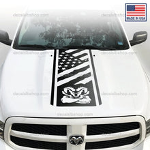 Load image into Gallery viewer, Dodge Ram Hemi Hood Decal Flag 1500 2500 Rebel Mopar Truck Cut Vinyl Graphic 1 - DecalsLB Shop
