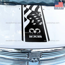 Load image into Gallery viewer, Dodge Ram Hemi Hood Decal Flag 1500 2500 Rebel Mopar Truck Cut Vinyl Graphic 1P - DecalsLB Shop
