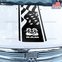 Load image into Gallery viewer, Dodge Ram Hemi Hood Decal Flag 1500 2500 Rebel Mopar Truck Cut Vinyl Graphic 1u - DecalsLB Shop
