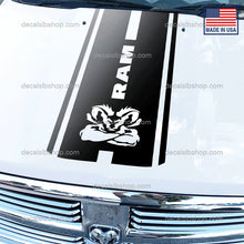 Load image into Gallery viewer, Dodge Ram Hood Decal 1500 2500 Hemi Rebel Mopar Truck Cut Vinyl Graphic A - DecalsLB Shop
