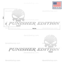 Load image into Gallery viewer, Punisher Edition Skull Decals Stickers Vinyl Graphic Truck Decal 14x5in - DecalsLB Shop
