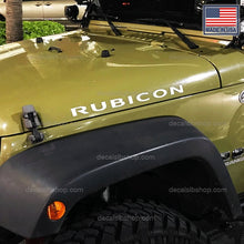 Load image into Gallery viewer, Rubicon Hood Decals Stickers Fits Jeep fender Decal Vinyl cut Graphic 2P - DecalsLB Shop
