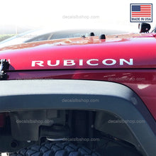 Load image into Gallery viewer, Rubicon Hood Decals Stickers Fits Jeep fender Decal Vinyl cut Graphic 2Pc - DecalsLB Shop
