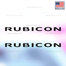 Load image into Gallery viewer, Rubicon Hood Decals Stickers Fits Jeep fender Decal Vinyl cut Graphic 2Pc - DecalsLB Shop
