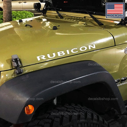 Rubicon Hood Decals Stickers Fits Jeep fender Decal Vinyl cut Graphic 2Pcs - DecalsLB Shop