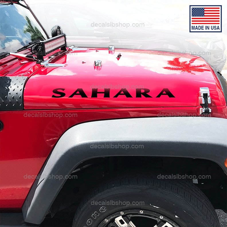 Sahara Hood Decals Stickers Fits Jeep fender Decal Vinyl cut Graphic 2Pcs - DecalsLB Shop