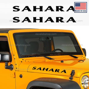 Sahara Hood Decals Stickers Fits Jeep fender Decal Vinyl cut Graphic 2Pcs - DecalsLB Shop