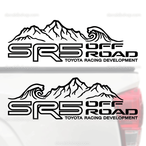 SR5 Off Road Decal Mountain Wave Fit Toyota Tacoma Tundra Truck Stickers Vinyl 2P outline - DecalsLB Shop