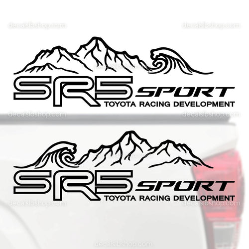 SR5 Sport Decal Mountain Wave Fit Toyota Tacoma Tundra Truck Stickers Vinyl 2P outline - DecalsLB Shop