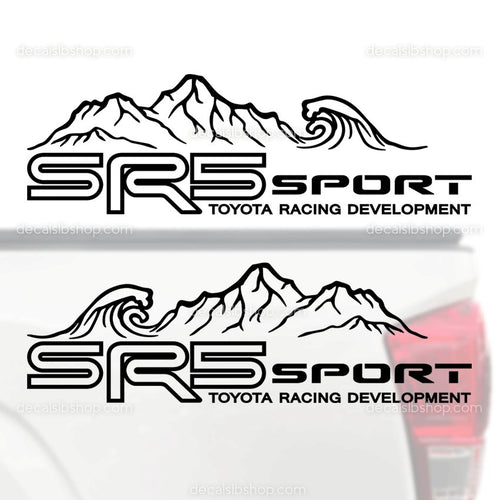 SR5 Sport Decal Mountain Wave Fit Toyota Tacoma Tundra Truck Stickers Vinyl 2Pc outline - DecalsLB Shop