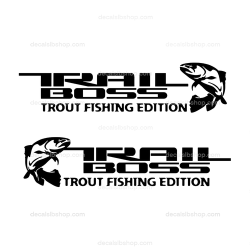 Trail Boss Trout Fishing Decals Stickers fits Silverado Chevrolet Chevy Decal Bedside 4x4 RST vinyl 2 - DecalsLB Shop