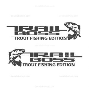 Trail Boss Trout Fishing Decals Stickers fits Silverado Chevrolet Chevy Decal Bedside 4x4 RST vinyl 2p - DecalsLB Shop