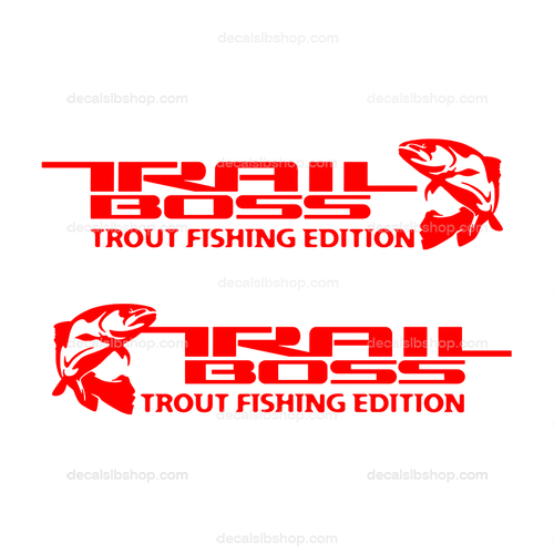 Trail Boss Trout Fishing Decals Stickers fits Silverado Chevrolet Chevy Decal Bedside 4x4 RST vinyl 2p - DecalsLB Shop