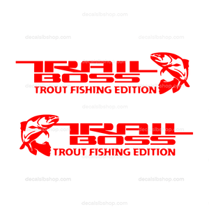 Trail Boss Trout Fishing Decals Stickers fits Silverado Chevrolet Chevy Decal Bedside 4x4 RST vinyl 2p - DecalsLB Shop