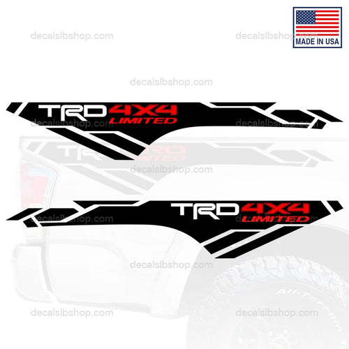 TRD 4X4 Limited Decals fit Tacoma 2013 - 2021 Truck Bedside Vinyl Graphic Pre Cut Stickers 4X4 LIMITED/Red - DecalsLB Shop