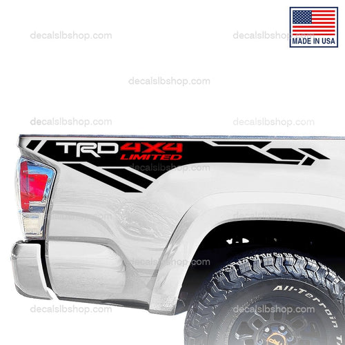 TRD 4X4 Limited Decals fit Tacoma 2013 - 2021 Truck Bedside Vinyl Graphic Pre Cut Stickers PRO LIMITED/Red - DecalsLB Shop