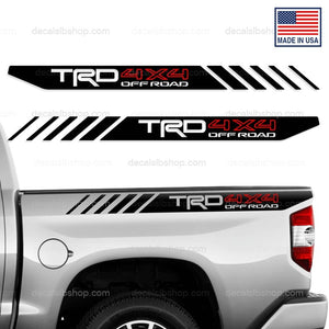 TRD 4x4 Off Road Bedside Decals Toyota Tundra Truck Stickers Decal Graphic Vinyl Pair - DecalsLB Shop