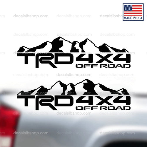 TRD 4X4 Off Road Decals Mountain Toyota Tacoma Tundra Truck Stickers Decal Vinyl Graphic Pair - DecalsLB Shop