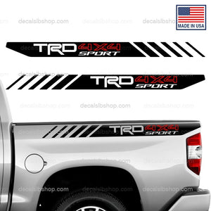 TRD 4x4 Sport Bedside Decals Toyota Tundra Truck Stickers Decal Graphic Vinyl X2 - DecalsLB Shop