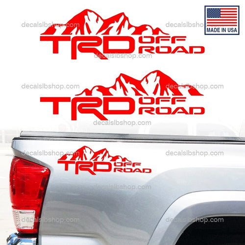 TRD Off Road Decal Truck Mountain Stickers Decals Toyota Tacoma Tundra 4x4 Decals Vinyl Sticker Graphic 2Pcs - DecalsLB Shop