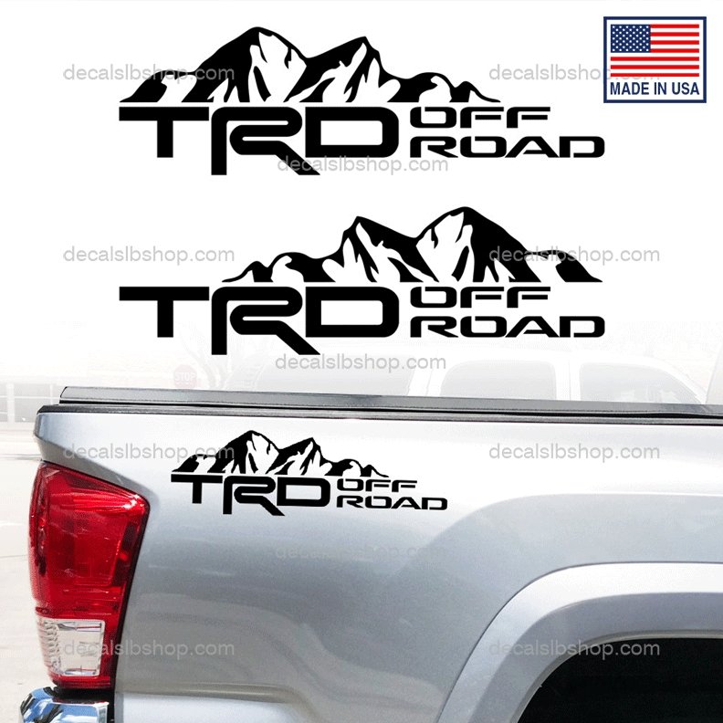 TRD Off Road Decal Truck Mountain Stickers Decals Toyota Tacoma Tundra 4x4 Decals Vinyl Sticker Graphic Pair - DecalsLB Shop