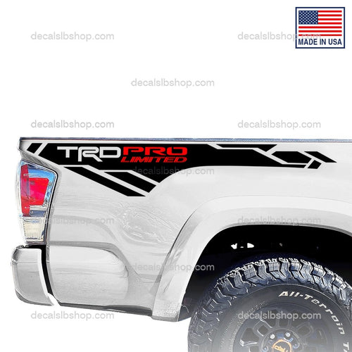 TRD Pro Limited Decals fit Tacoma 2013 - 2021 Truck Bedside Vinyl Graphic Pre Cut Stickers PRO LIMITED/Red - DecalsLB Shop
