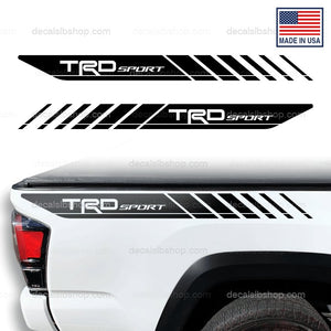 TRD Sport Bedside Decals Tacoma Toyota Truck Stickers Decal Graphic Vinyl 2P - DecalsLB Shop