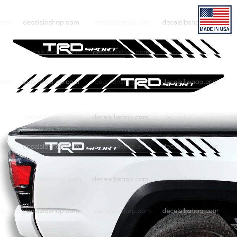 TRD Sport Bedside Decals Tacoma Toyota Truck Stickers Decal Graphic Vinyl 2Pc - DecalsLB Shop